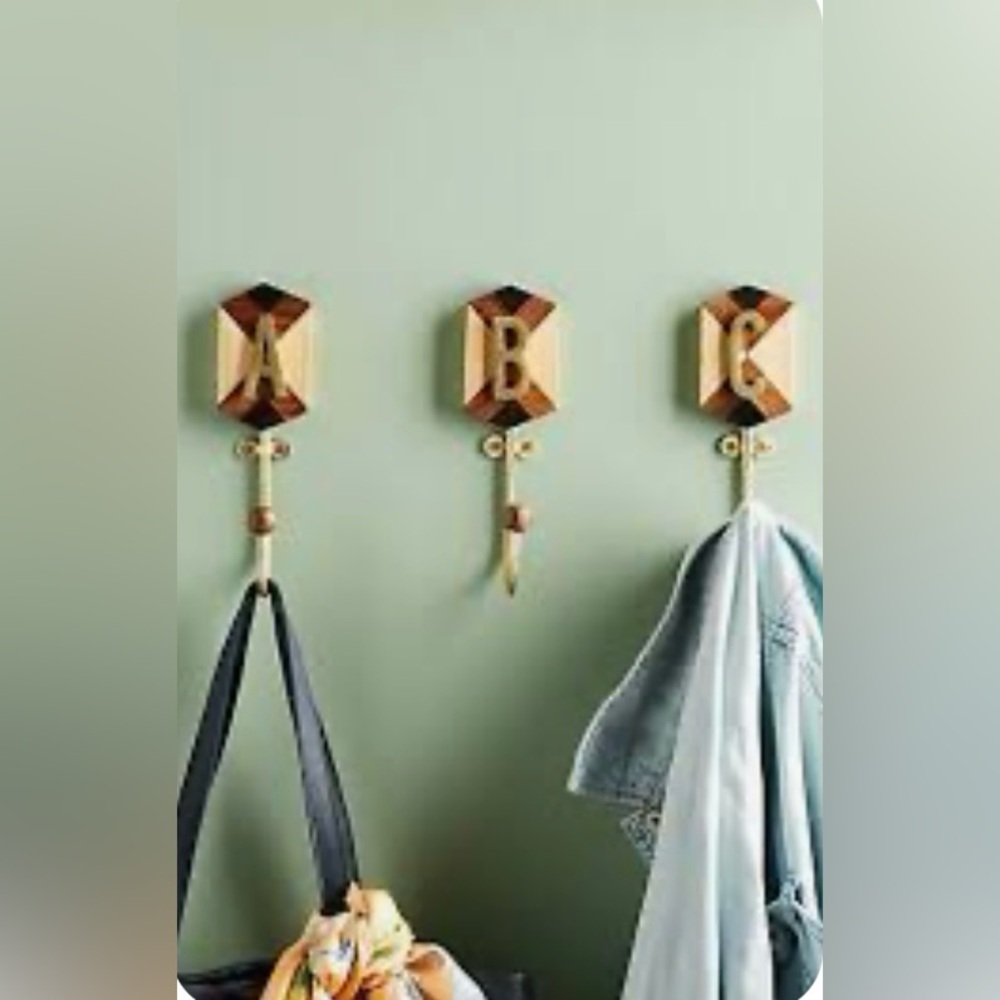 Anthropologie Marquetry Monogram
Hooks “E”